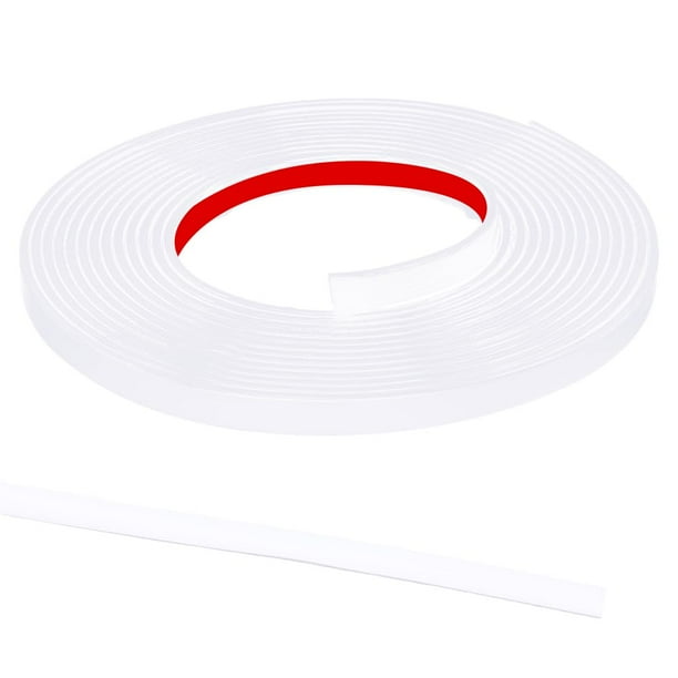 Moldura de 5 m x 10 mm, tiras decorativas autoadhesivas flexibles, moldura de borde de piso blanca, línea de sellado