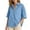 *Sky Blue, variant on ClodeEU Women's Collar Short Sleeve Button Down Shirts,Casual Loose Fit Blouses ,Women's Plus L