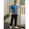 thumbnail image 6 of GIRUNS Men's Muscle V Neck Polo Shirts Slim Fit Ribbed Knit Short Sleeve Shirts Golf Shirts Casual Stylish Tee, 6 of 6