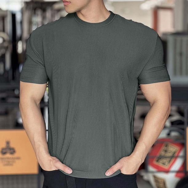 pstuiky camisetas de manga corta para hombre, Camiseta deportiva de verano para hombre, de manga corta, antiarrugas y con cuello redondo camisas casuales para hombre l