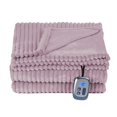 thumbnail image 1 of SUNNY HEAT Heated Electric Blanket Ribbed Flannel 72"x84" Full Size - 10 Heating Settings & 2/4/6/8/10/12 Hours Auto off, Washable - Purple, 1 of 7