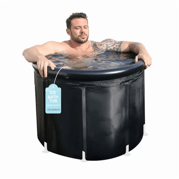 Portable Ice Bath Tub for XXXL- 102 Gallon Foldable Cold Plunge Pool for Outdoor Gym,  Easy Setup