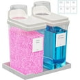 thumbnail image 1 of Hordely 85 OZ Laundry Detergent Dispenser, 2 Pack Liquid Laundry Detergent Powder Dispenser, Plastic Fabric Softener Dispenser for Laundry Room with Labels Tray, Clear, 1 of 6
