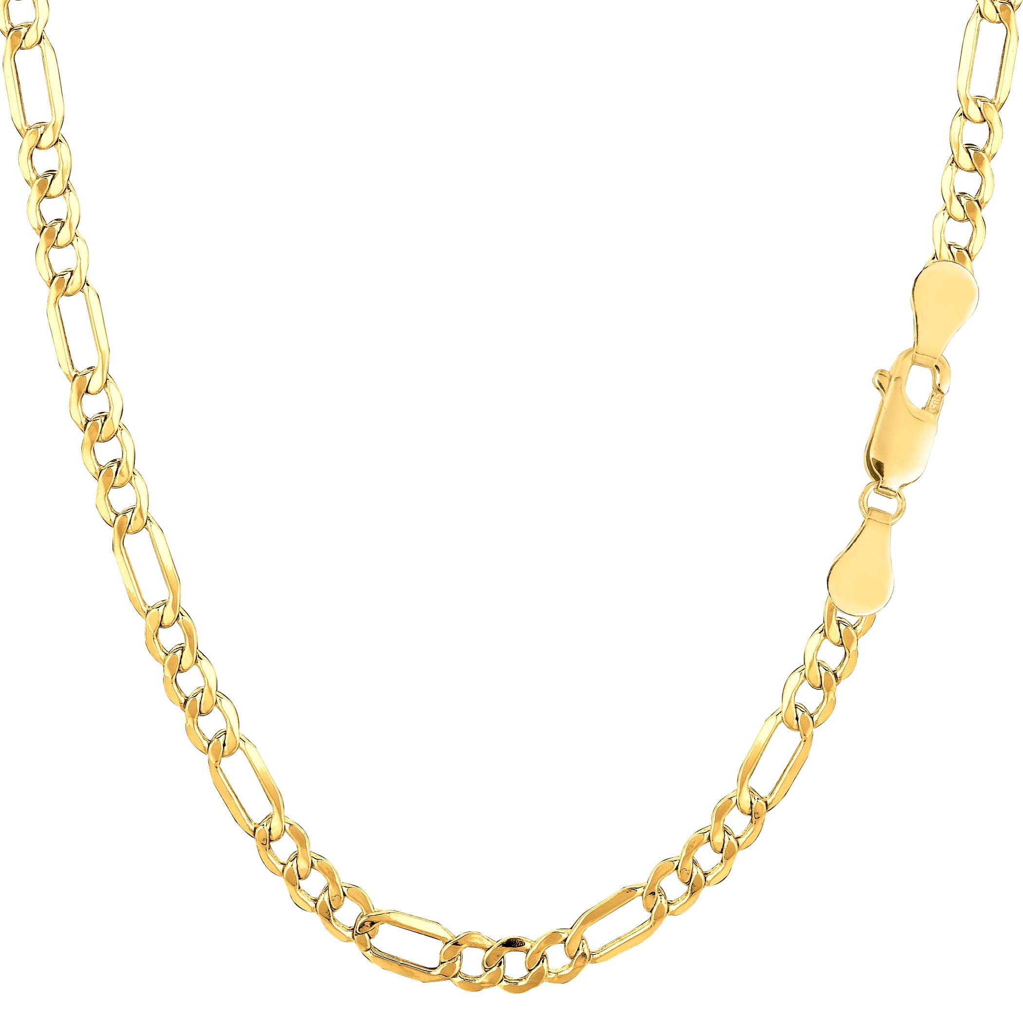 10k Yellow Gold Hollow Figaro Chain 