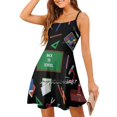 thumbnail image 1 of Robe Évasée de Rentrée Scolaire Robe à Encolure Carrée Élégante Mode Féminine Robe Imprimée Motif Rentrée Scolaire Bus Scolaire Enfants, 1 of 5