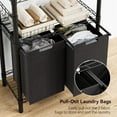 thumbnail image 4 of Laundry Sorters with 2 X 45L Laundry Bags & 2 Tier Adjustable Storage Shelf, Pull-Out and Removable Oxford Fabric Laundry Baskets, Black, 4 of 7