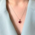 thumbnail image 3 of Divine Creation 2.20 Ctw Heart Cut Red Ruby Fancy Pendant For Womens 14K White Gold Finish 925 Sterling Silver, 3 of 3