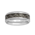 thumbnail image 3 of Men's Stainless Steel 8MM Gray Carbon Fiber Wedding Band - Mens Ring, 3 of 4