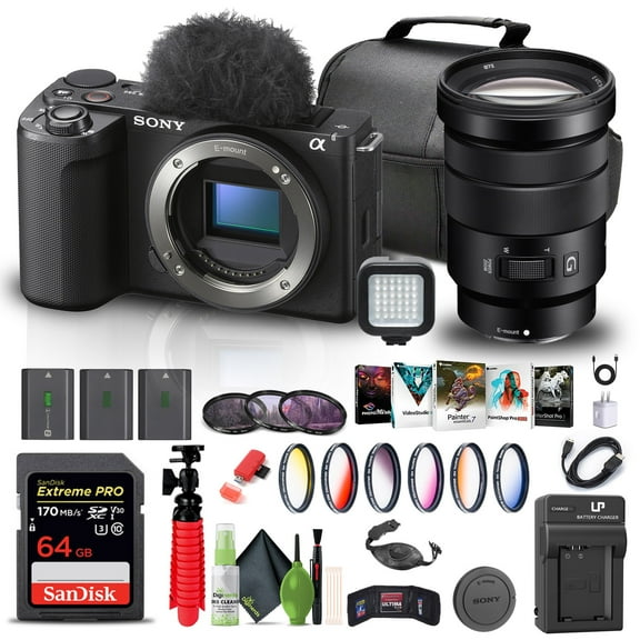 Sony Alpha ZV-E10 II Mirrorless Camera Body with Sony 18-105mm Lens Pro Bundle (International Model)