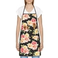 thumbnail image 3 of Yiaed Rose Flowers Print Kitchen Apron with Hand Wipe Pockets,Big Pocket,Aprons for Women with Pockets, Waterproof for Cooking Baking, 3 of 7