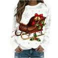thumbnail image 2 of Uootdi Gift Plus Size Christmas Womens Long Sleeve Sweatshirt Funny Xmas Tree Santa Reindeer Snowman 3D Print Graphic Sweatshirts Crewneck Xmas Holiday Tops, 2 of 3