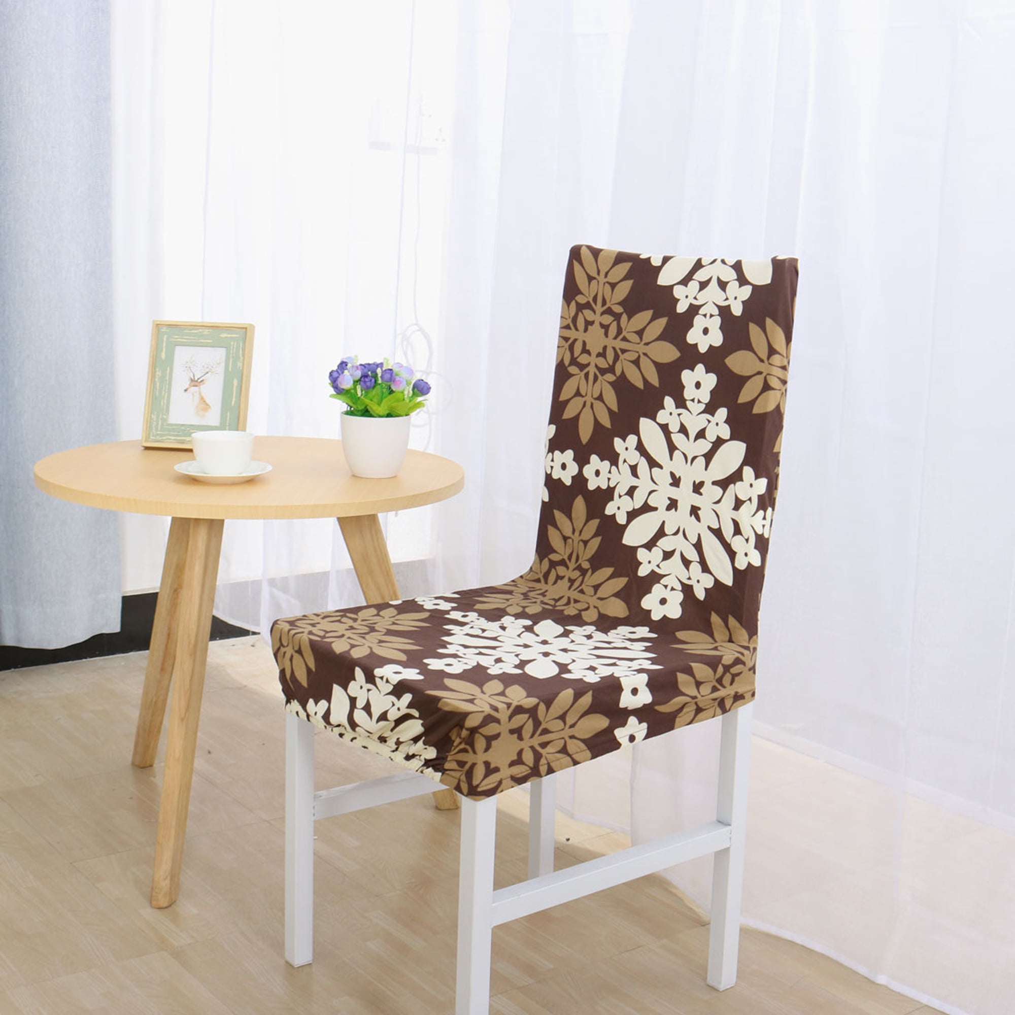 4pcs Pattern Dining Chair Cover Stretch Bar Stool Slipcover Kitchen