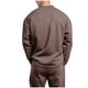 thumbnail image 4 of Blusas y camisas de manga larga y cuello redondo para hombre, estilo casual, de color liso, de poliéster y algodón., 4 of 6
