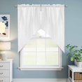 thumbnail image 6 of Pure White Kitchen Window Curtains, Swag Curtains Valance for Bedroom Living Room Bathroom, Simple Solid Color Rod Pocket Window Treatment Curtain Block Drapes 2 Panels 28"x36", 6 of 9