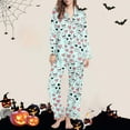 thumbnail image 2 of Lopecy-Sta Womens Sleepwear Soft Relaxed Fit Casual Long-Sleeved Button Up Pajama Sets Loungewear Halloween Nightwear for Party Wear, 2 of 6