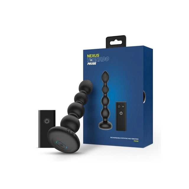 Nexus Tornado Probe Rotating & Vibrating Butt Plug - Black