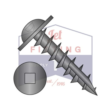 

#8 x 7/8 Deep Thread Wood Screws | Square | Round Washers Head | Steel | Black Oxide | Type 17 Point (Quantity: 5000)