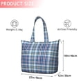 thumbnail image 4 of Blue White and Yellow Checkered Pattern Travel Tote Bags for Women Carry On,Large Weekender Bags for Women Travel,Multi Functional Duffle Bag for Work,Shopping,Sports, 4 of 5