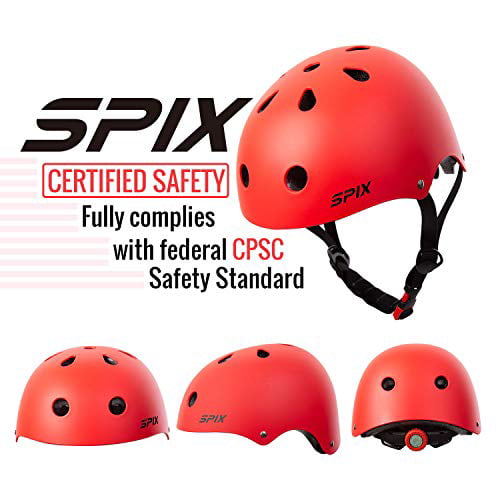 SPIX Kids Bike Skateboard Helmet Size Adjustable for Kids 5-8 Years Old Bicycle Skate Skateboard and Scooter for Children Boys and Girls 