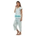 thumbnail image 2 of Casual Nights Women's Short Sleeve Top with Capri Pants Pjs Floral Border Capri Pajama Set, 2 of 5