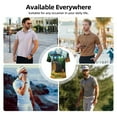 thumbnail image 3 of Kdxio Green Tractor Field Print Men's Short Sleeve Polo Shirt,Midweight Men's Shirt-XX-Large, 3 of 5