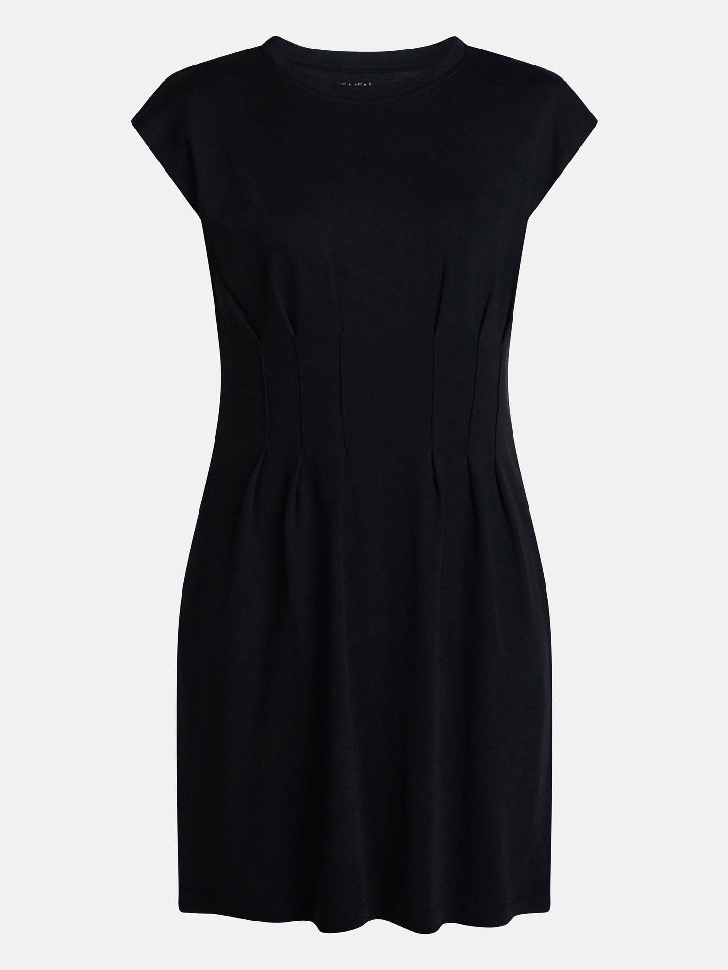 Time and Tru Women's Pleated Waist Cotton Mini Dress, Sizes XS-XXXL