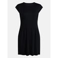 thumbnail image 6 of Time and Tru Women's Pleated Waist Cotton Mini Dress, Sizes XS-XXXL, 6 of 6