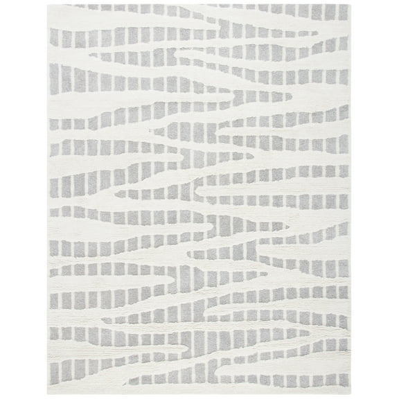 SAFAVIEH Manhattan Alexanndria Striped Area Rug, Grey/Ivory, 8' x 10'