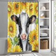 thumbnail image 6 of Cow Sunflowers Shower Curtain Set, Waterproof Shower Curtains for Bathroom, Farmhouse Country Watercolor Animals Floral Washable Fabric Bath Curtain for Bathtub Decoration with Hooks 66x72 Inches, 6 of 9