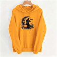 thumbnail image 4 of Molidfa Women's Black Cat Hoodie Halloween Pumpkin Graphic Oversized Pullover Sweatshirt, 4 of 5