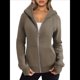 thumbnail image 1 of Sudaderas con Capucha y Cremallera para Mujer, Chaquetas de Forro , Sudaderas de Gran Tamaño, Conjuntos de Moda de Otoño, Suéteres, Ropa de Invierno. Color Café L, 1 of 10