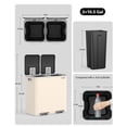 thumbnail image 5 of Dual Compartment Kitchen Trash Can, 2 x 10.5 Gallon Stainless Steel Garbage & Recycling Bin Combo for Kitchen, Soft Close Lids, Odor Proof, Hands Free, 5 of 8