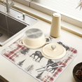 thumbnail image 2 of Yayeee Dish Drying Mat for Kitchen Counter 16" x 18" Microfiber Super Absorbent Coffee Decorative Pad, Beige Deer, 2 of 9