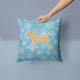 thumbnail image 2 of Winter Snowflake Dog Profile Art Fabric Decorative Pillow, 2 of 4