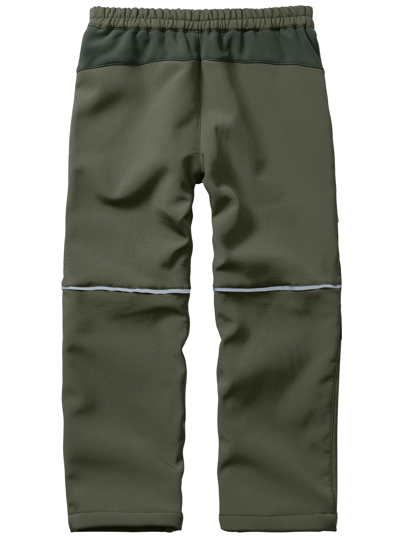 POENTAB Boys Snow Pants, Girls Kids Youth Outdoor Fleece-Lined Expandable Waist SoftShell Fishing Ski Insulated Pant Green Size 8-9