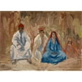 thumbnail image 3 of Ernst Schiess 24x19 Black Modern Framed Museum Art Print Titled - Four Crouching Bedouins (1916-1918), 3 of 5