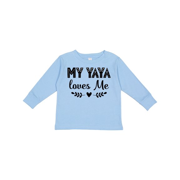Inktastic My Yaya Loves Me Grandchild Girls Long Sleeve Toddler T-Shirt
