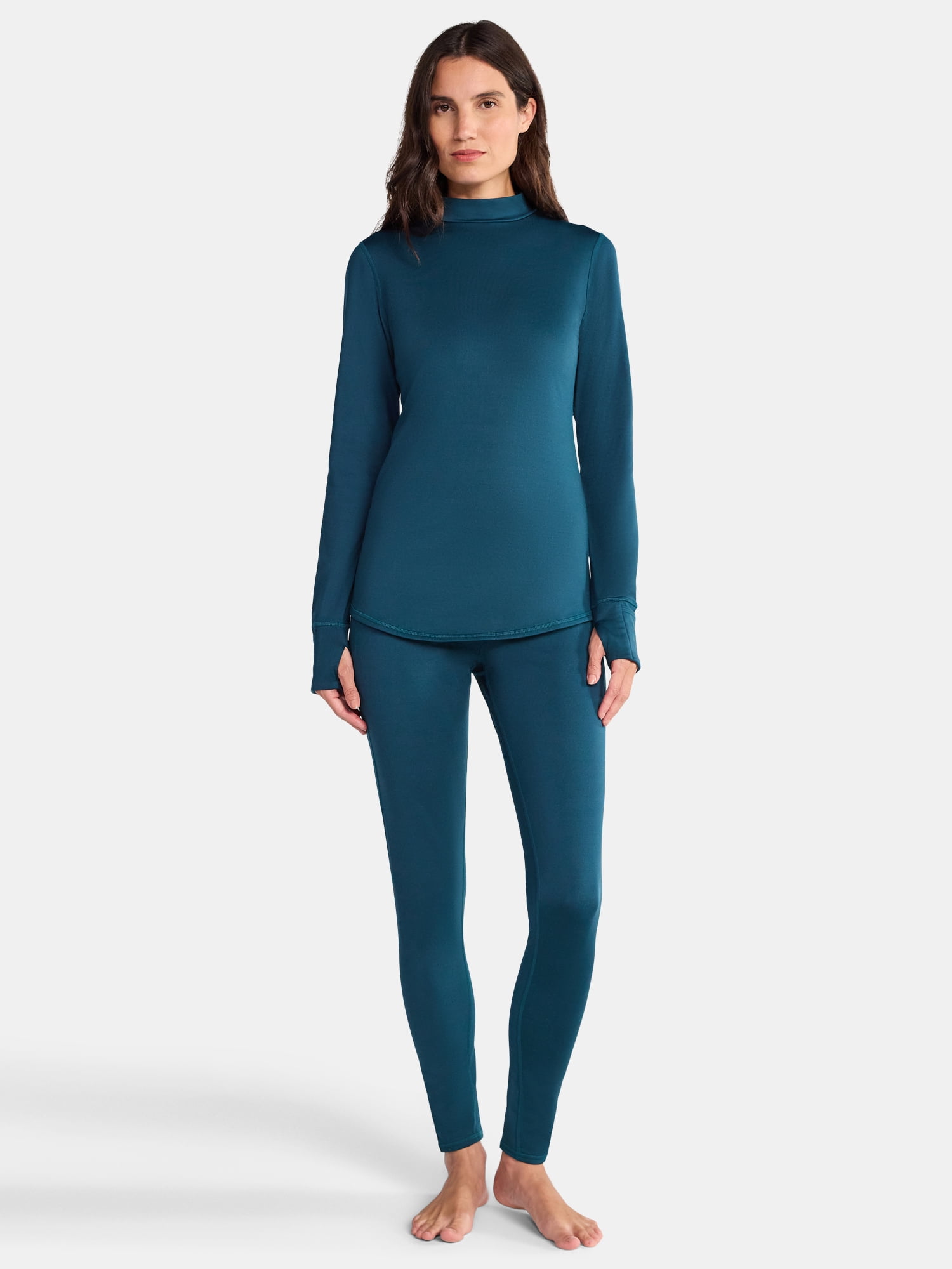 ClimateRight by Cuddl Duds Women's Warm Plush Warmth Mock Neck Base Layer Thermal Top, Sizes XS to 4X