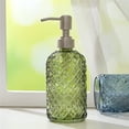 thumbnail image 4 of Botella de loción de vidrio de 400 ml con dispensador de jabón for el hogar, el hotel y el baño, transparente, cilíndrica, azul, transparente, verde y naranja, 4 of 6