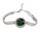 thumbnail image 1 of Flor planta hoja de cielo oscuro Pulsera de tobillera de cadena de tenis, joyería de diamantes, 1 of 3