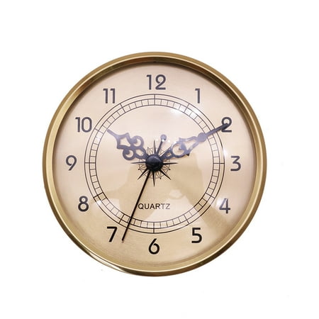 Silent Quartz Wall Clock – 108mm Round Decorative Metal Clock for Bedroom, Kitchen, Bathroom, Bronze