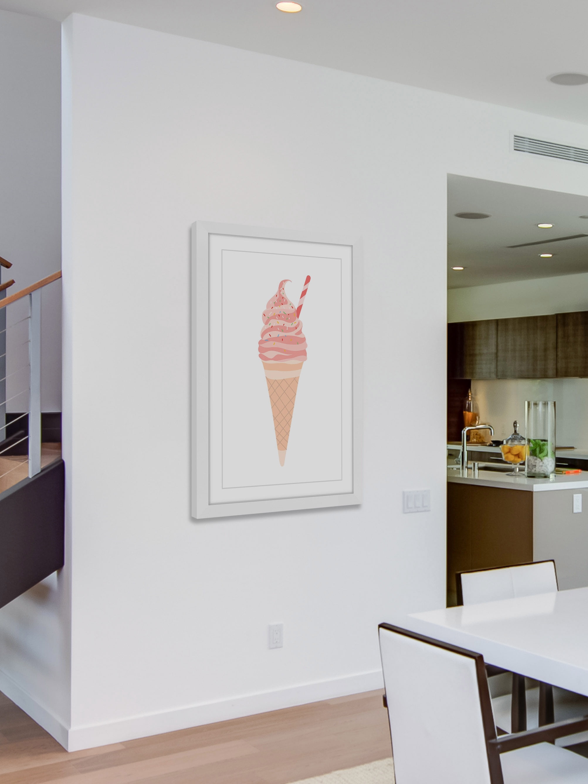 "Pink Cone" Framed Painting Print