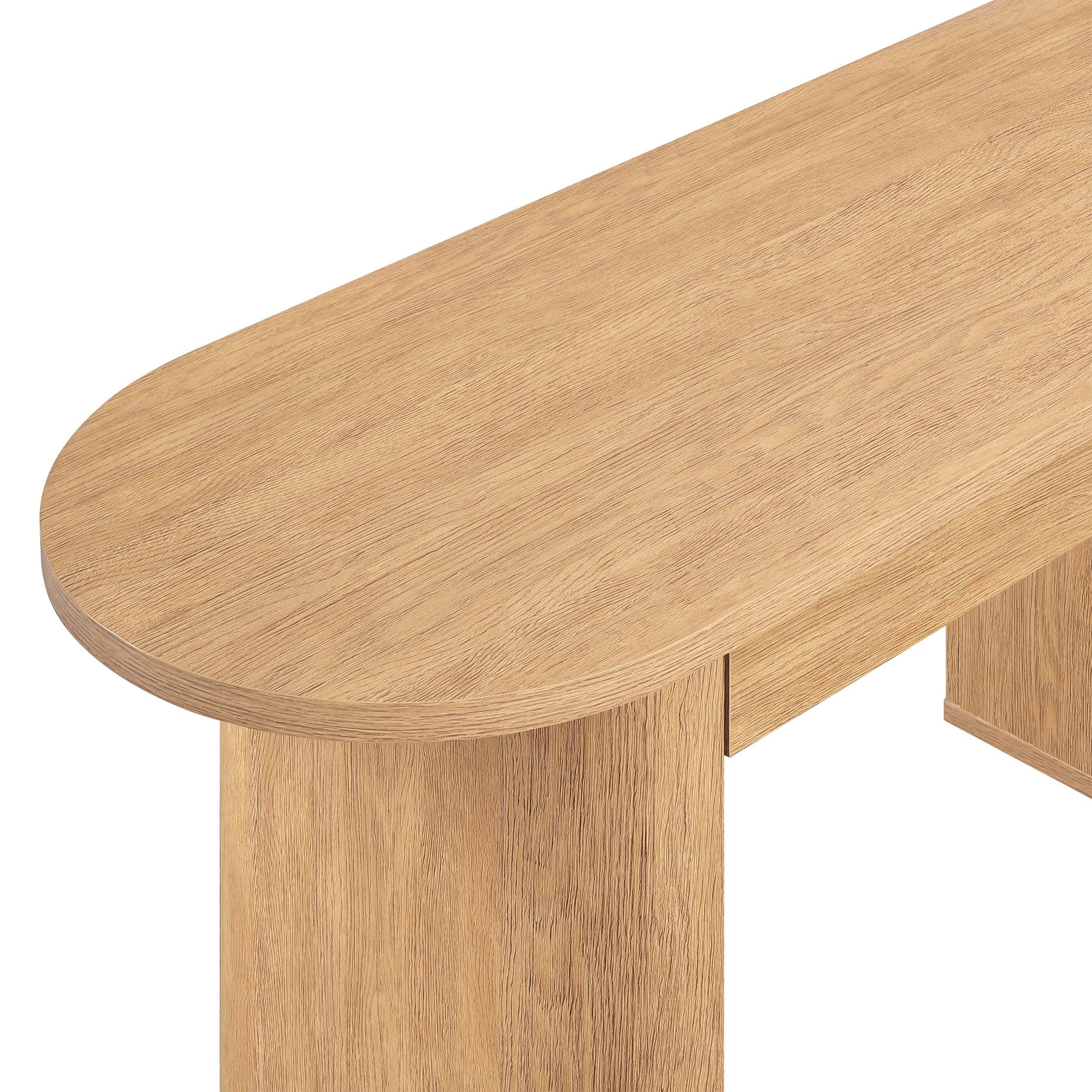 Better Homes & Gardens Juliet Oval Writing Desk, Light Honey Finish