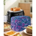 thumbnail image 4 of Purple Green Waves Small Toaster Cover 2 Slice, Kitchen Appliance Covers, Modern Abstract Art Toaster Oven Cover with Loop, Bread Machine Cover Polyester Dust Cover Protection, 4 of 4