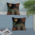 thumbnail image 3 of Boho Pillow Covers 18x18 Inch 2 Pcs Grey Brown Gold Green Tropical Leaf Mid Century Outdoor Decor Throw Pillows Modern Geometry Farmhouse Decoration Pillowcase Linen Cushion Cover for Couch, 3 of 6