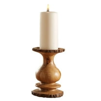 Park Designs Wood with Bark Edge Pillar Holder 9"