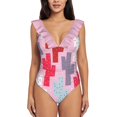thumbnail image 5 of Sweet Cactus Pattern One Shoulder Ruffle Swimsuit Women Swimwear Sexy Beach Wear Summer Bathing Suits Sweet Cactus Pattern, 5 of 5