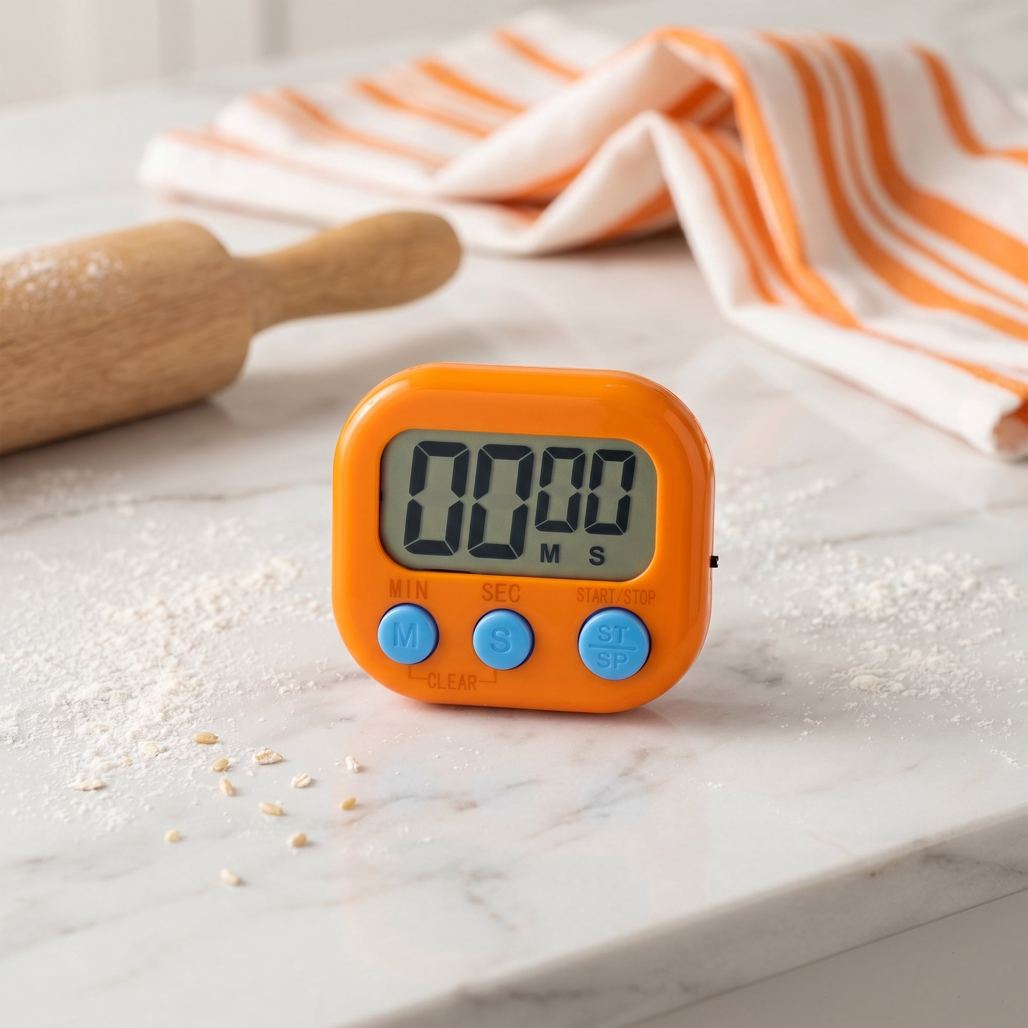 Unique Bargains Loud Alarm Magnetic Backing Cooking Study Kitchen Timer Orange