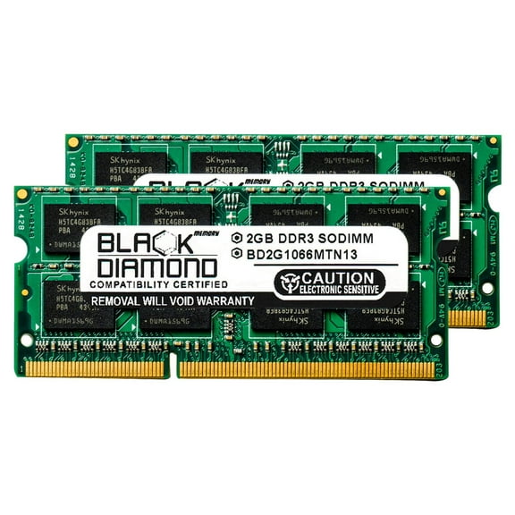 4GB 2X2GB Memory RAM for Toshiba Satellite C855D-S5303 DDR3 SO-DIMM 204pin PC3-8500 1066MHz Black Diamond Memory Module Upgrade