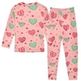 thumbnail image 2 of Stars Hearts Pattern Cotton Pajamas 2 Piece Set Sleepwear Soft and Comfortable Homewear Nightwear, 2 of 7